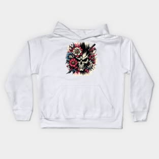 Sworded Blossom Skull Kids Hoodie